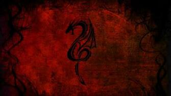 Wallpaper Dragon Pattern Red Black Full HD 1080p