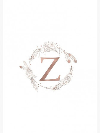 Letter Z Rose Gold Pink Initial Monogram Spiral Notebook