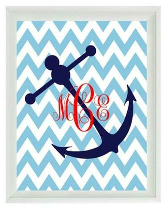 Chevron Anchor Background Monogram Nautical