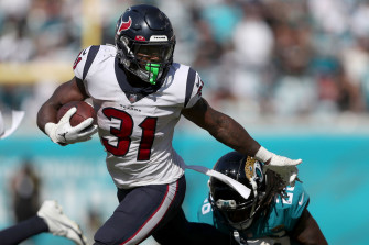 Las Vegas Raiders Stopping Texans Dameon Pierce Wallpaper