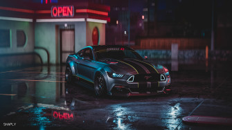 Ford Mustang Gt Neon Harmony 4k Wallpaper HD Cars
