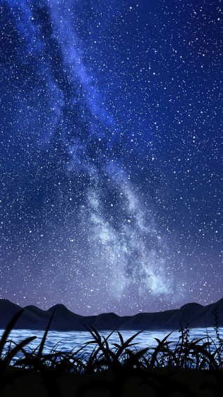 Anime Night Sky Starry Stars Scenery 4k Wallpaper iPhone HD Phone