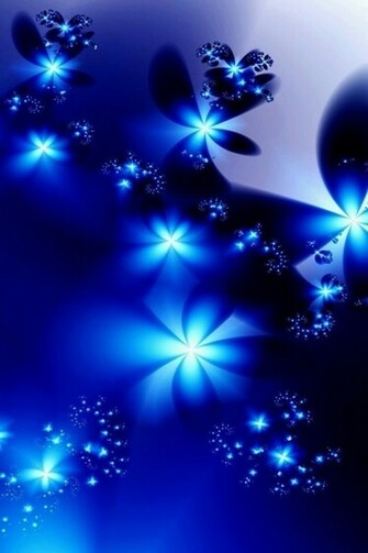 Beautiful Blue Abstract Flower Flori iPhone Wallpaper Background