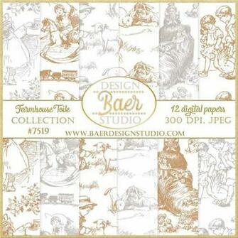 Gray Toile Digital Paper Tan Children S Scrapbook