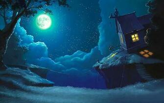 Bright Moonlight Wallpaper Desktop Background Scenery