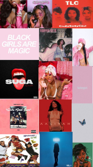 Thekidd On Collages Pretty Girl Wallpaper Black