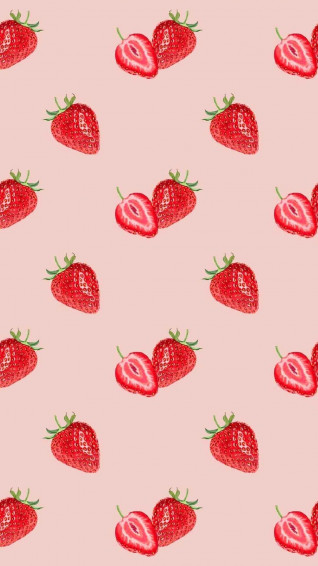 Pink Fruit Strawberry Seamless Background Wallpaper