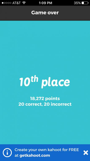 Kahoot Tenth Place By Lbely