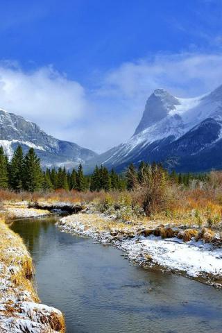 Rocky Mountains River Scenic iPhone