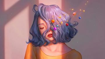 Girl Blue Short Hair Wallpaper 4k Pc Desktop 5270a