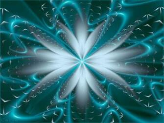 Teal And Silver Fractels Wallpaper