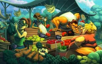 Wallpaper Vegetables Picture Market Seller Bazaar Character