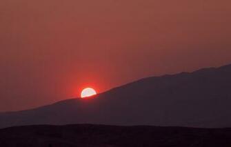 Wallpaper Fireball Mountains Morning Sun Sunrise Dawn