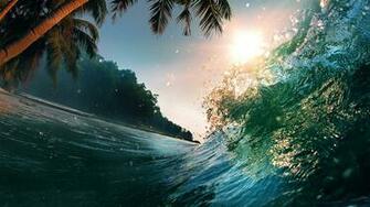 Wallpaper Wave 5k 4k 8k Ocean Palms Sun Nature
