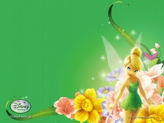 Wallpaper Tinkerbell Green Background