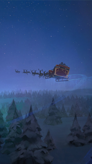 Christmas Tree Santa Claus Sleigh Wallpaper iPhone Phone 4k 4050e