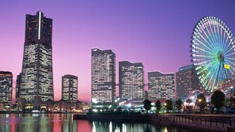 Minato Mirai Osanbashi Pier Yokohama Honshu Japan In Full Screen
