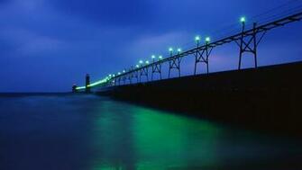 Grand Haven Pier Lake Michigan Wallpaper iPhone