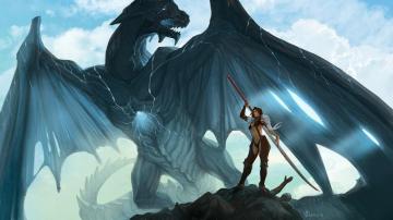 Dragon Fantasy Warrior Girl Wallpaper HD