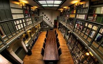 Library Books Wallpaper Interior Wood