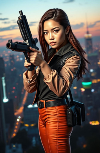 Girl With Gun Wallpaper
