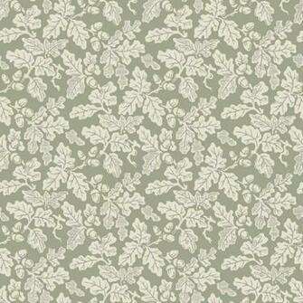 Oak Leaf Wallpaper Cream On Sage Green Design