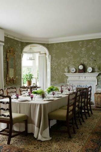 Peonies And Orange Blossoms Chic Chinoiserie Wallpaper