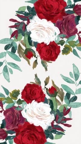 Spring Cover Photo Red White Purple Roses Drawing Phone Wallpaper