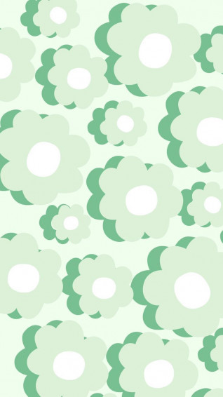 Green Flowers Wallpaper Mint iPhone Phone