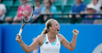 Anett Kontaveit Cheering With Glee Wallpaper
