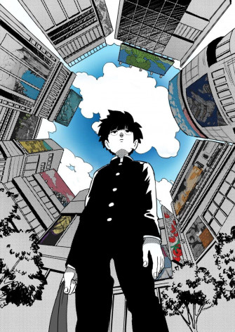 Shigeo Kageyama Showcasing His Psychic Powers Against A