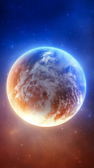 Wonderful Earth In Abstract Space iPhone Wallpaper
