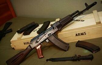 Wallpaper Bulgarian Ak Machine Gun Bayonet Weapon