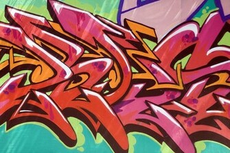 Red Graffiti Wall Mural Photo Wallpaper Photowall