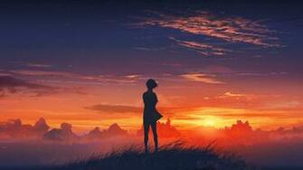 Sunset Anime HD Wallpaper