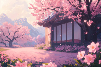 Anime Cherry Blossom Background Wallpaper