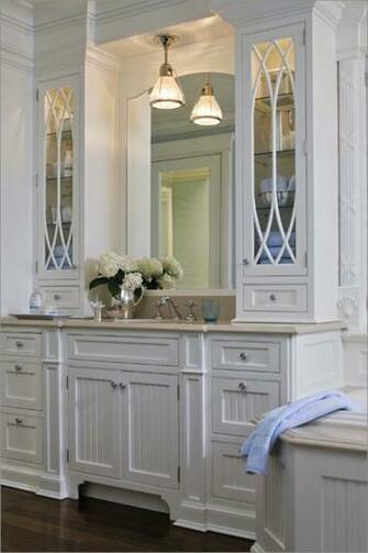 Bathrooms Beadboard Cabinets White