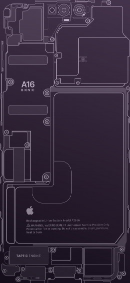 iPhone Pro Teardown Wallpaper Deep Purple Central