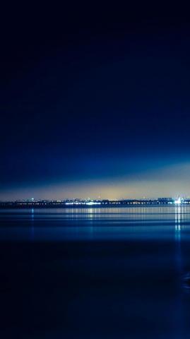 Lake City Night Dark Nature Awesome iPhone Wallpaper