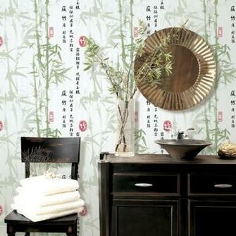 Quality Bamboo Wallpaper Darkkhaki Green Non Woven Chinese