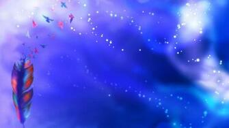 Purple Blue And Red Feather Wallpaper Feathers Space HD