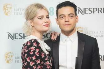 Lucy Boynton And Rami Malek At Bafta Nespresso Nominees Party