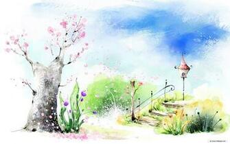 Wallpaper Art Drawing Beautiful Scenery