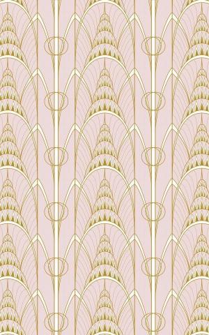 Pink Art Deco Chrysler Building Print Wallpaper Mural Hovia Uk