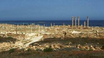Panorama Sabratha Libya Wallpaper Photo Background Image