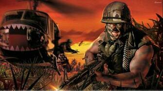 Battlefield Vietnam Soldier Firing Wallpaper