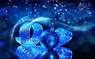 Blue Christmas Ball Widescreen HD Wallpaper