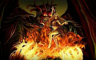 Fantasy Dark Evil Demon Women Fire Drogon Art Wallpaper