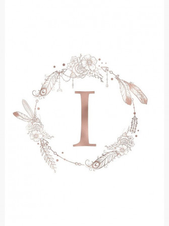 Letter I Rose Gold Pink Initial Monogram Spiral Notebook By