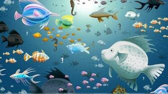 Artistic Colorful Fish In Water Wallpaper